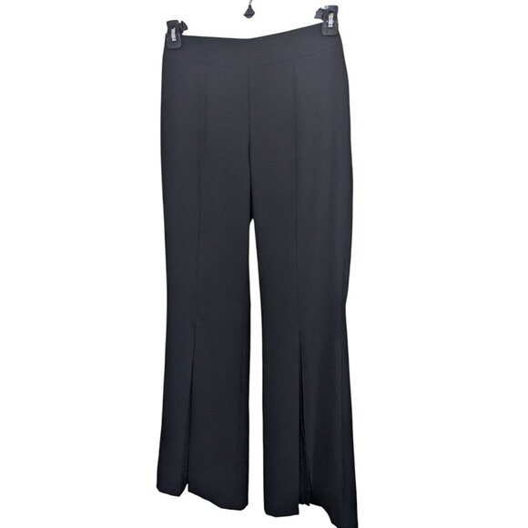 Vintage Cartise Womens Split Front Leg Flare Pants US 2 Black Y2K Side Zip - Picture 1 of 4